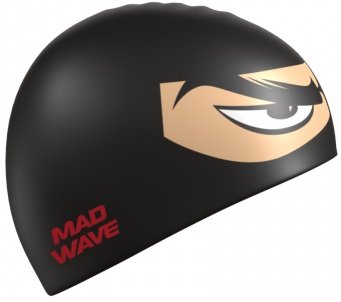 шапочка д/плав. mad wave ninja black д.