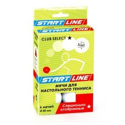 шарик н/теннис start line club select 1* бел (6шт) для настольного тенниса