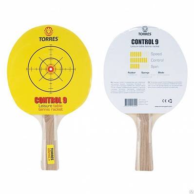 ракетка н/теннис torres control 9, 1.8мм для настольного тенниса