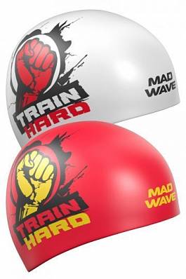 шапочка д/плав. mad wave train hard reversible red