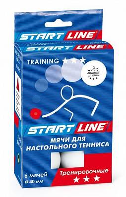 шарик н/теннис start line training 3* бел (6шт) для настольного тенниса