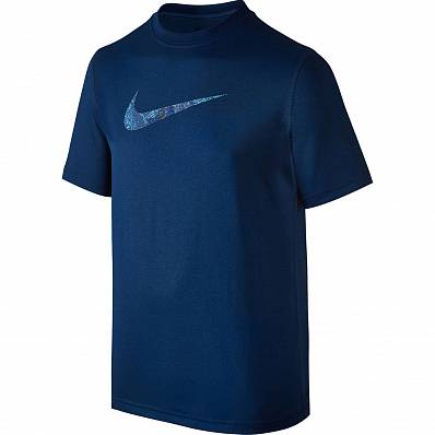 футболка nike ss b dry carbon/blue/sky д. Nike