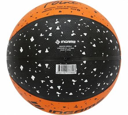 мяч баскетбольный ingame point №7 черно оранжевый для для баскетбола
