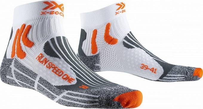 носки x-socks run speed one 4.0 white/orange/grey X-Socks