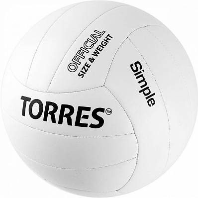 мяч волейбольный torres simple №5 бел черн