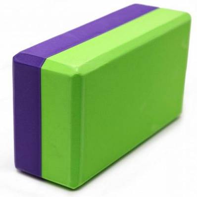  блок для йоги b26353 22.3x15x7.6 фиолетов/зеленый
