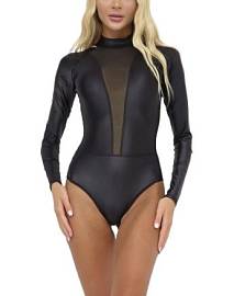 Купальник AXEFEEL Leather LS черный ж.